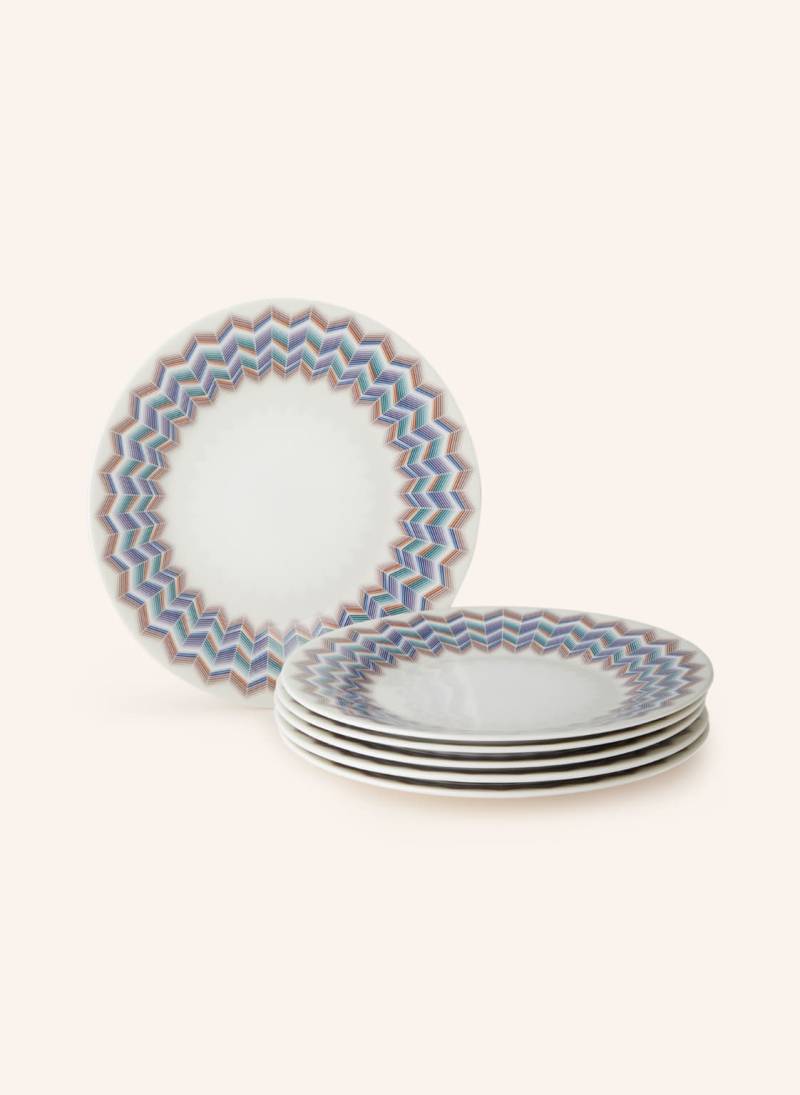 Missoni Home 6er-Set Dessertteller Jarris blau von MISSONI Home