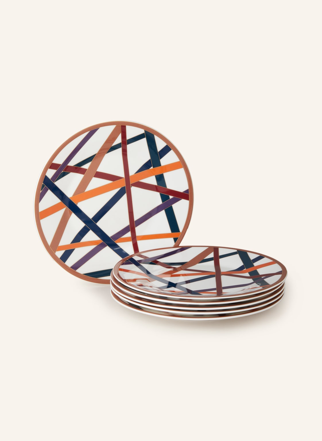 Missoni Home 6er-Set Dessertteller Nastri beige von MISSONI Home