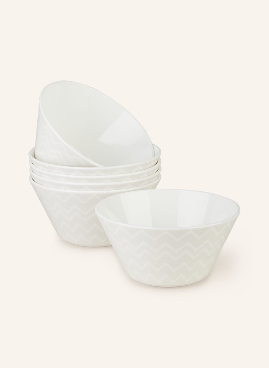 Missoni Home 6er-Set Schalen Zig Zag weiss von MISSONI Home