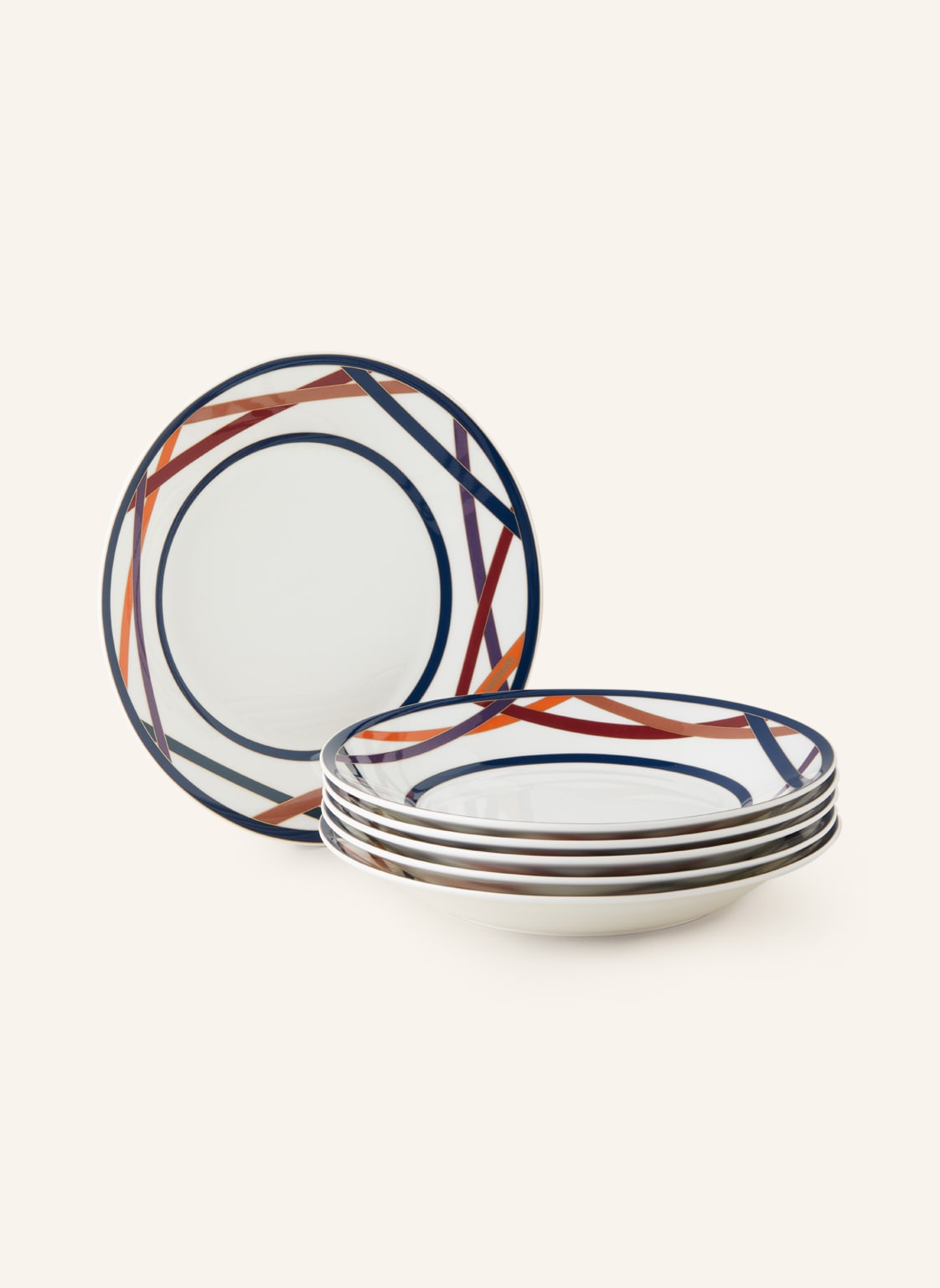 Missoni Home 6er-Set Suppenteller Nastri beige von MISSONI Home