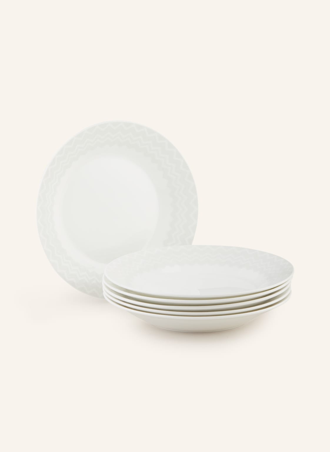 Missoni Home 6er-Set Suppenteller Zig Zag weiss Missoni Home 6er-Set Suppenteller Zig Zag weiss von MISSONI Home