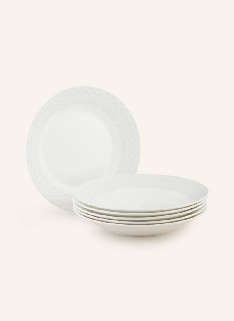 Missoni Home 6er-Set Suppenteller Zig Zag weiss von MISSONI Home