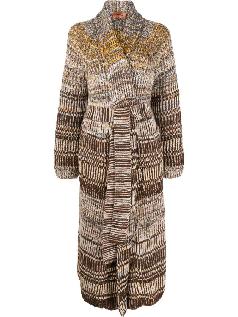 Missoni striped tie-waist cardi-coat - Brown von Missoni