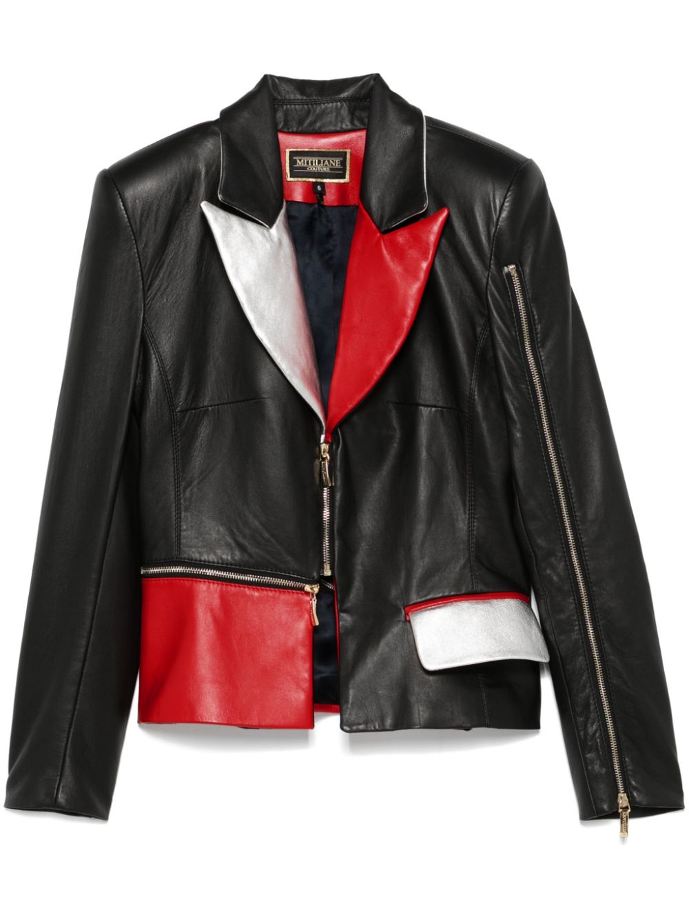 MITILIANE COUTURE colour-block leather jacket - Black von MITILIANE COUTURE