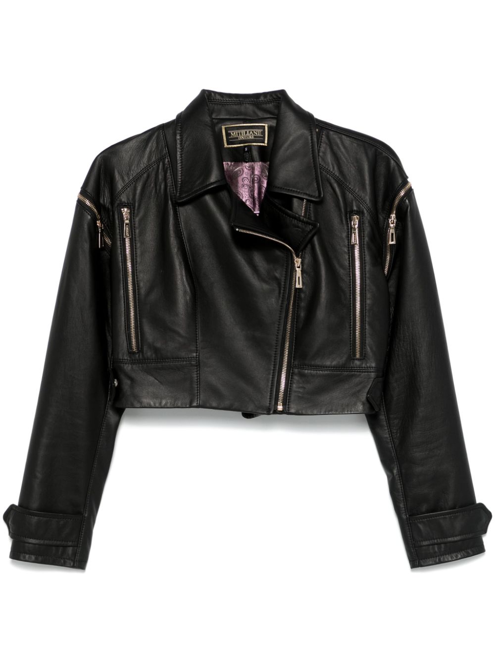 MITILIANE COUTURE detachable-sleeves leather jacket - Black von MITILIANE COUTURE