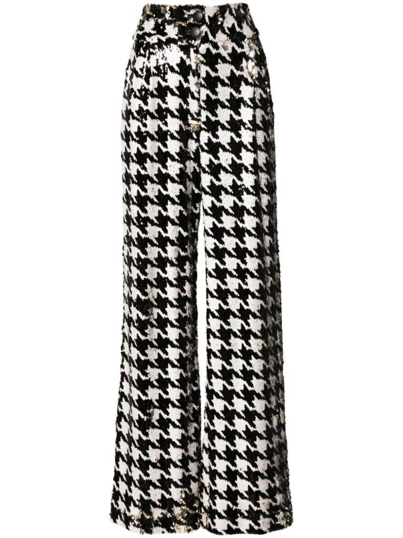 MITILIANE COUTURE houndstooth-patterned sequinned trousers - Black von MITILIANE COUTURE