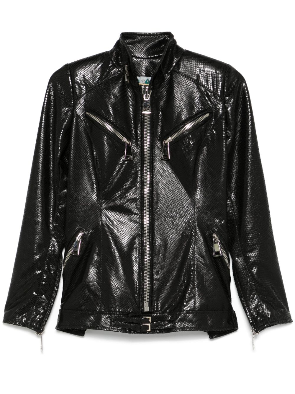 MITILIANE COUTURE lizard skin-effect leather jacket - Black von MITILIANE COUTURE