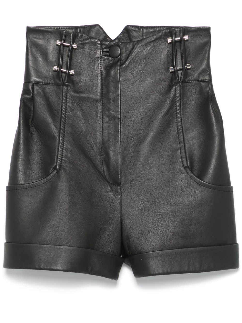 MITILIANE COUTURE piercing-detail leather shorts - Black von MITILIANE COUTURE