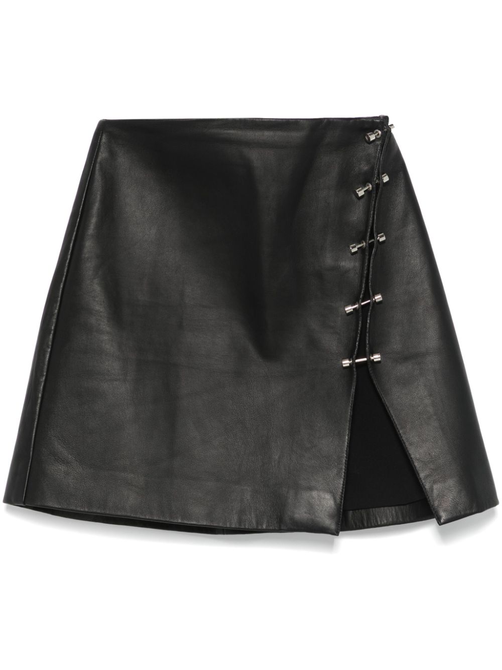 MITILIANE COUTURE piercing-detail leather skirt - Black von MITILIANE COUTURE