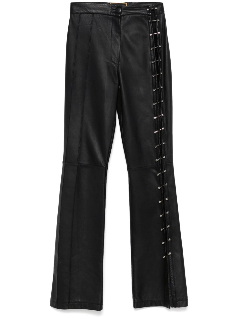 MITILIANE COUTURE piercing-detail leather trousers - Black von MITILIANE COUTURE