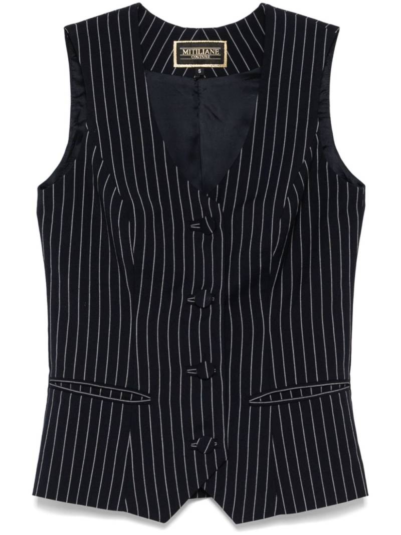 MITILIANE COUTURE pinstriped vest - Blue von MITILIANE COUTURE