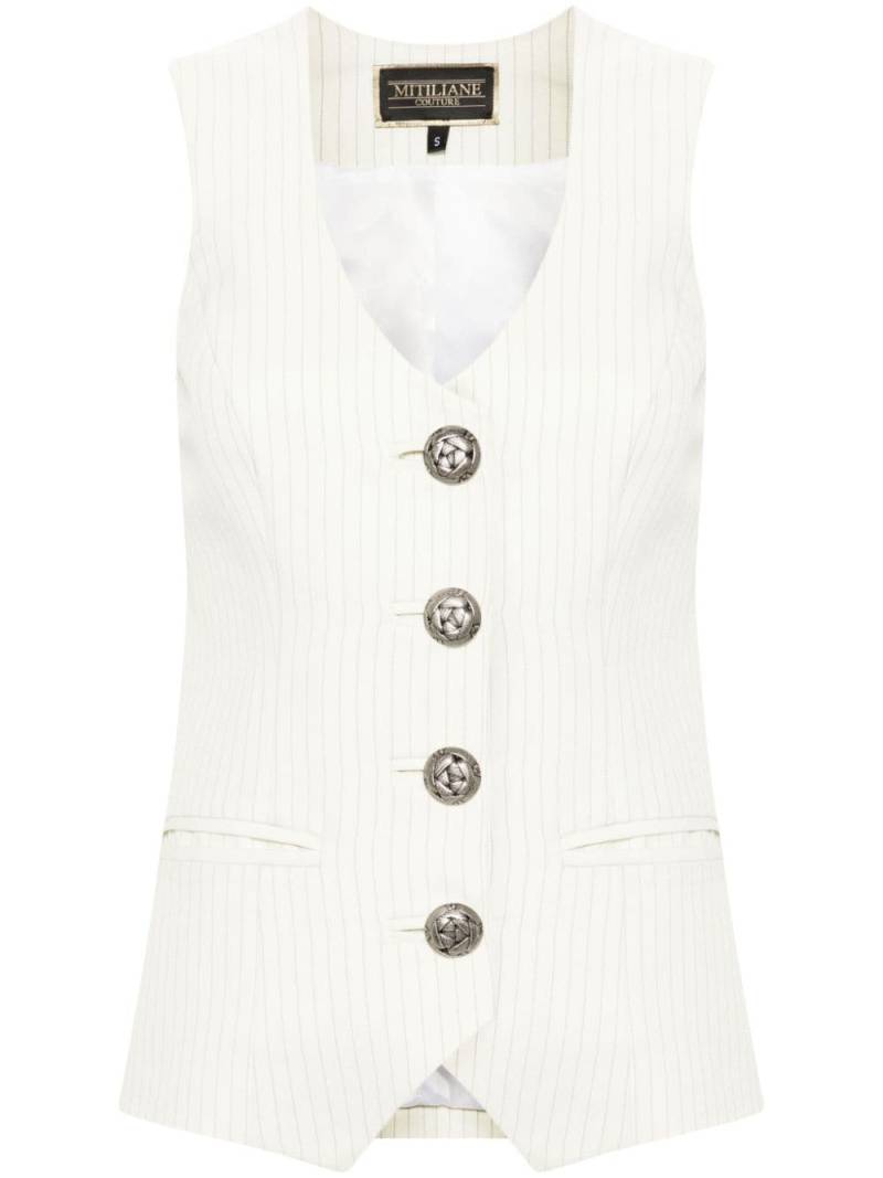 MITILIANE COUTURE pinstriped vest - White von MITILIANE COUTURE