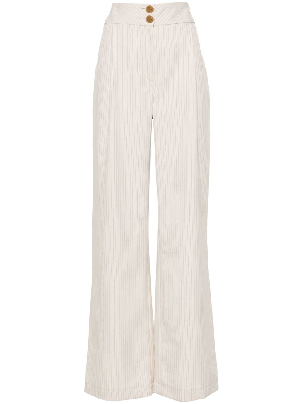 MITILIANE COUTURE pinstriped wide-leg trousers - Neutrals von MITILIANE COUTURE