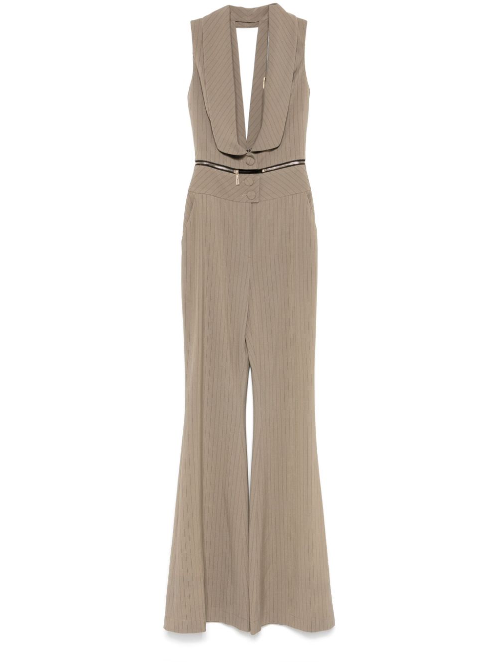 MITILIANE COUTURE striped zipped jumpsuit - Green von MITILIANE COUTURE