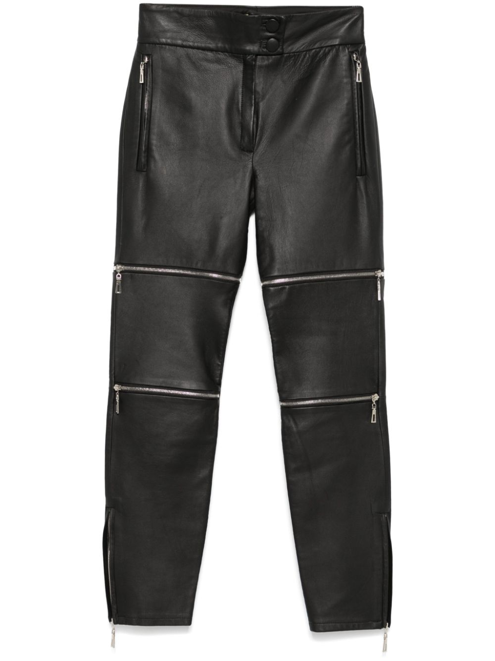 MITILIANE COUTURE zip-details leather trousers - Black von MITILIANE COUTURE