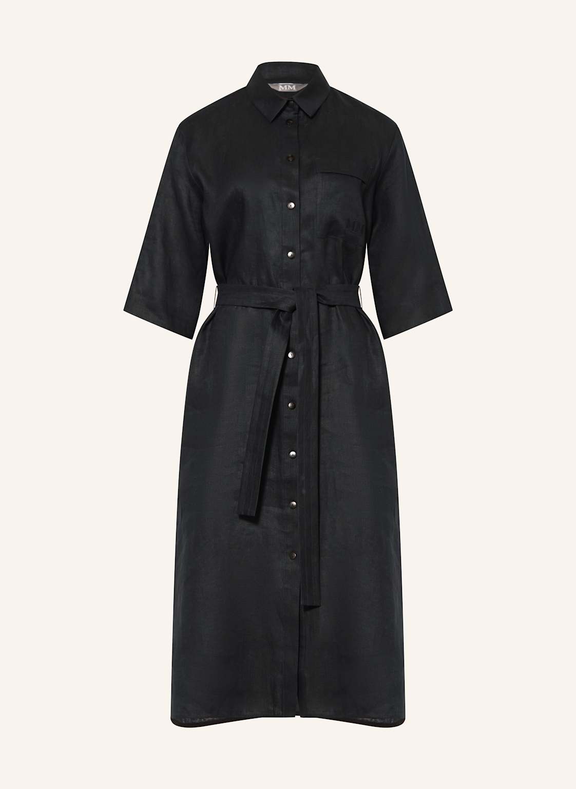 Mm Hemdblusenkleid Salute Aus Leinen schwarz Mm Hemdblusenkleid Salute Aus Leinen schwarz von MM
