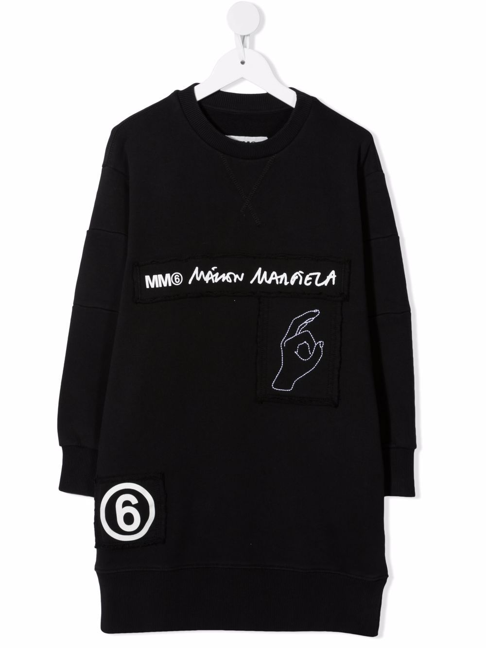 MM6 Maison Margiela Kids logo-tape midi sweater dress - Black von MM6 Maison Margiela Kids