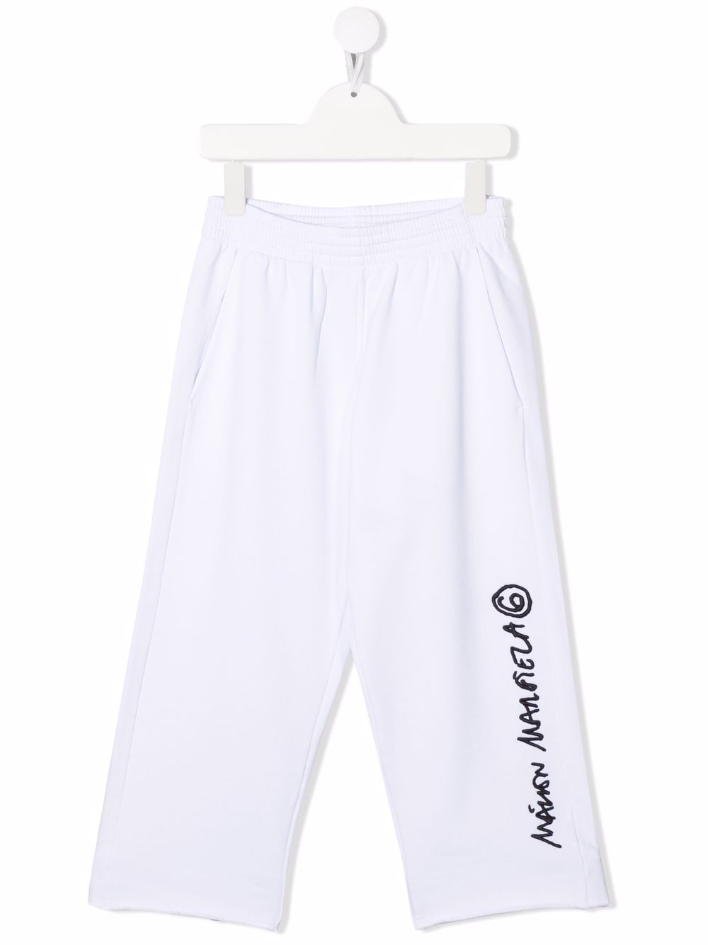 MM6 Maison Margiela Kids cotton logo-print track pants - White von MM6 Maison Margiela Kids