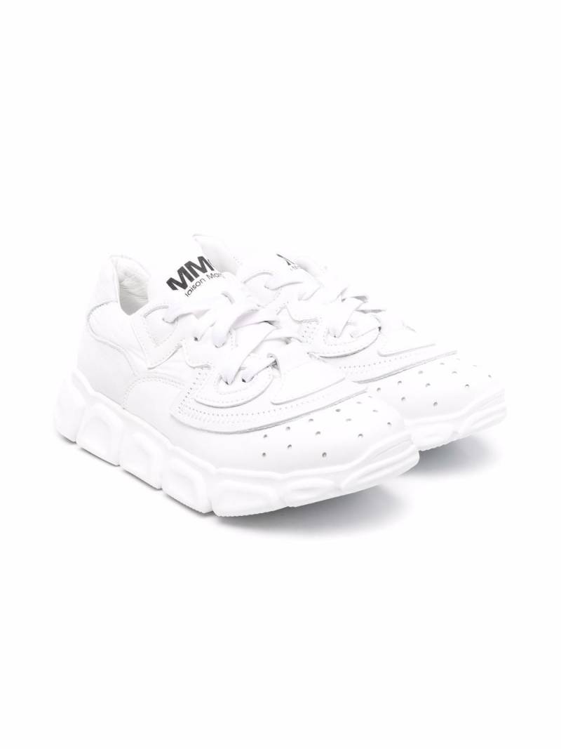 MM6 Maison Margiela Kids leather low-top trainers - White von MM6 Maison Margiela Kids