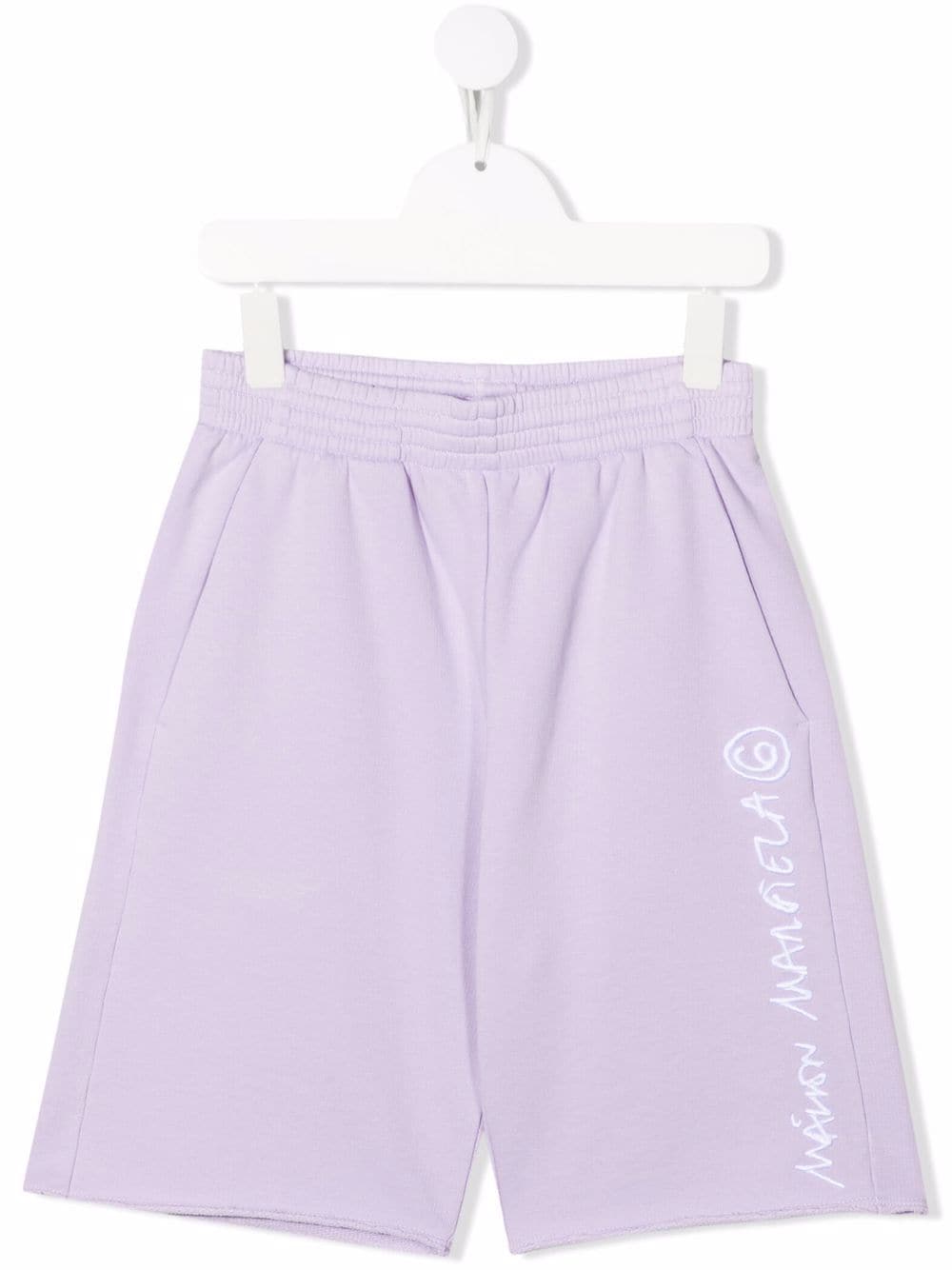 MM6 Maison Margiela Kids logo-print track shorts - Purple von MM6 Maison Margiela Kids