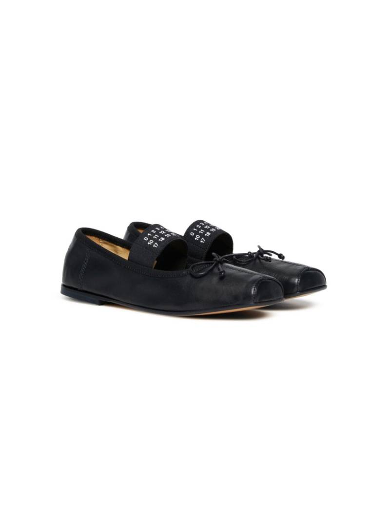 MM6 Maison Margiela Kids Anatomic leather ballerina shoes - Black von MM6 Maison Margiela Kids