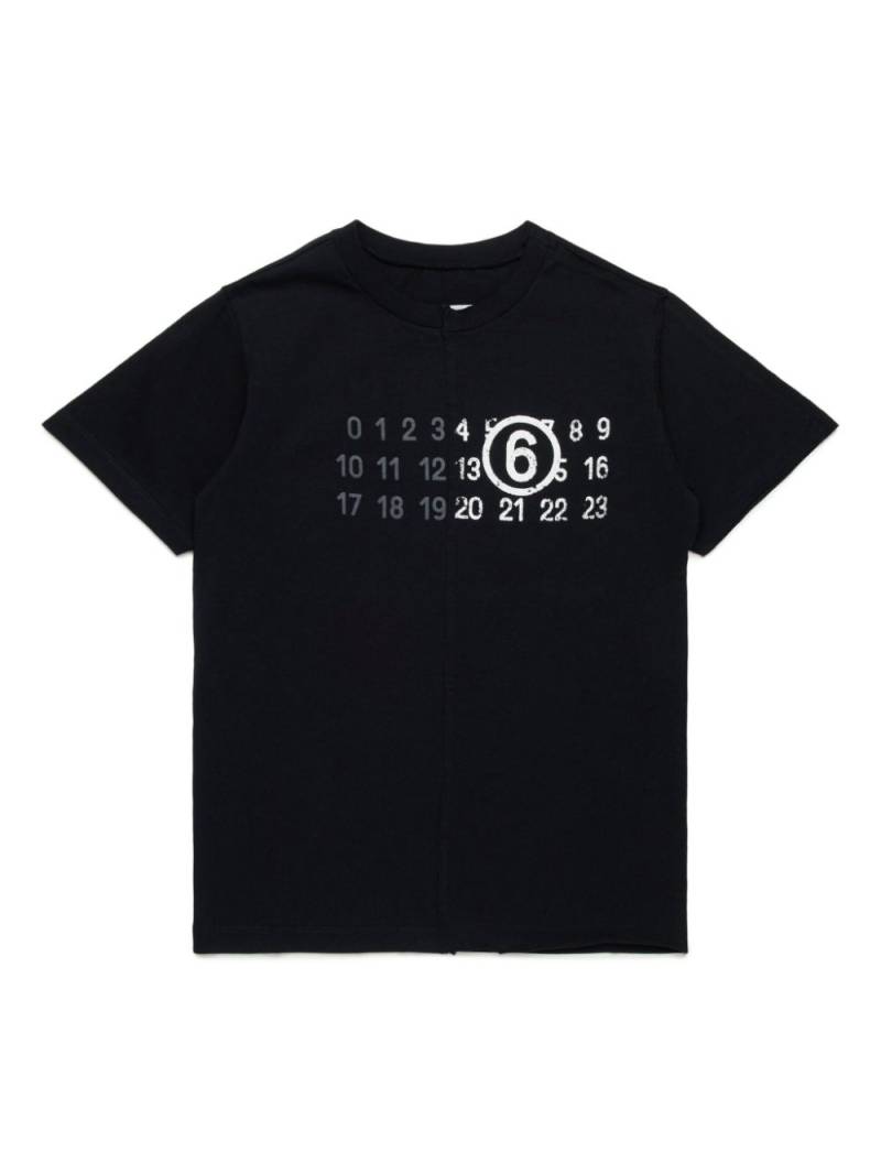 MM6 Maison Margiela Kids Numbers T-shirt - Black von MM6 Maison Margiela Kids