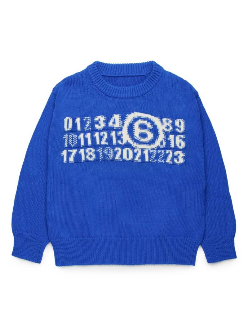 MM6 Maison Margiela Kids Numbers jumper - Blue von MM6 Maison Margiela Kids