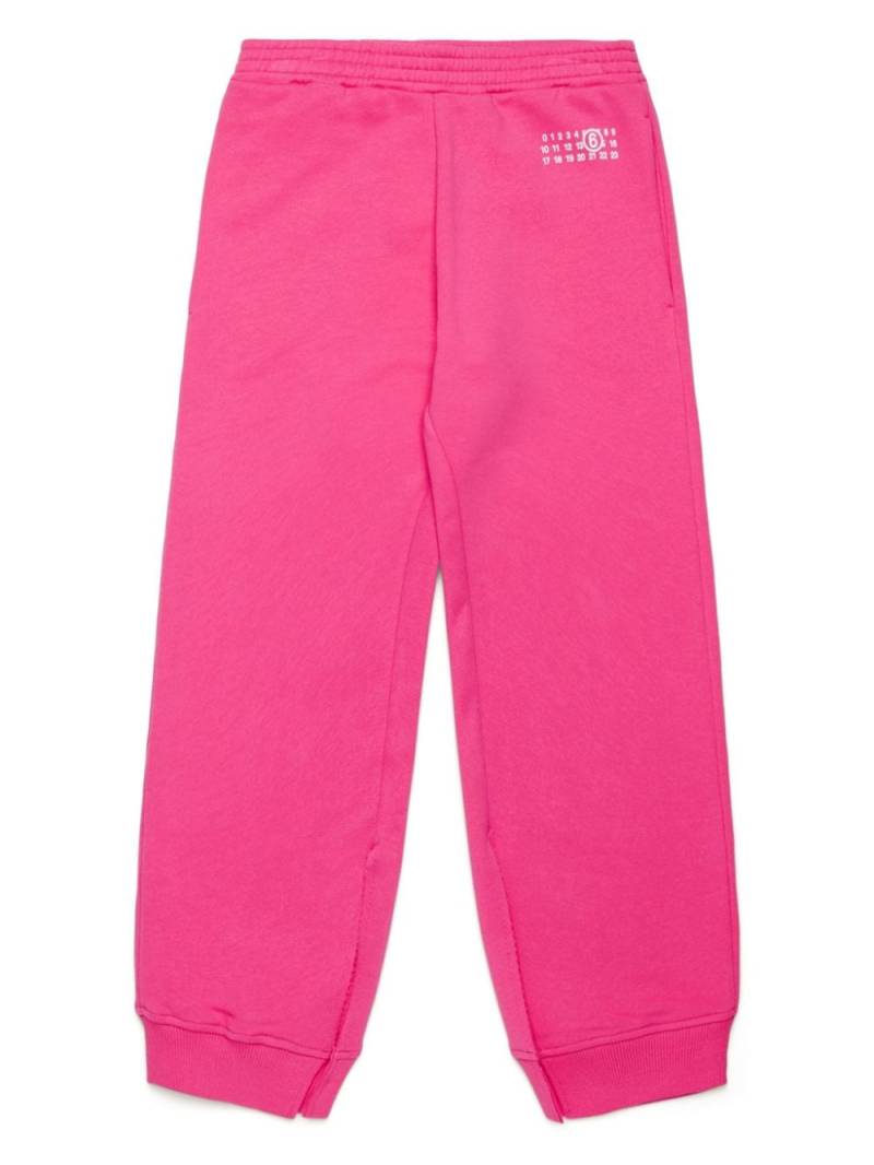 MM6 Maison Margiela Kids Numbers-motif track pants - Pink von MM6 Maison Margiela Kids