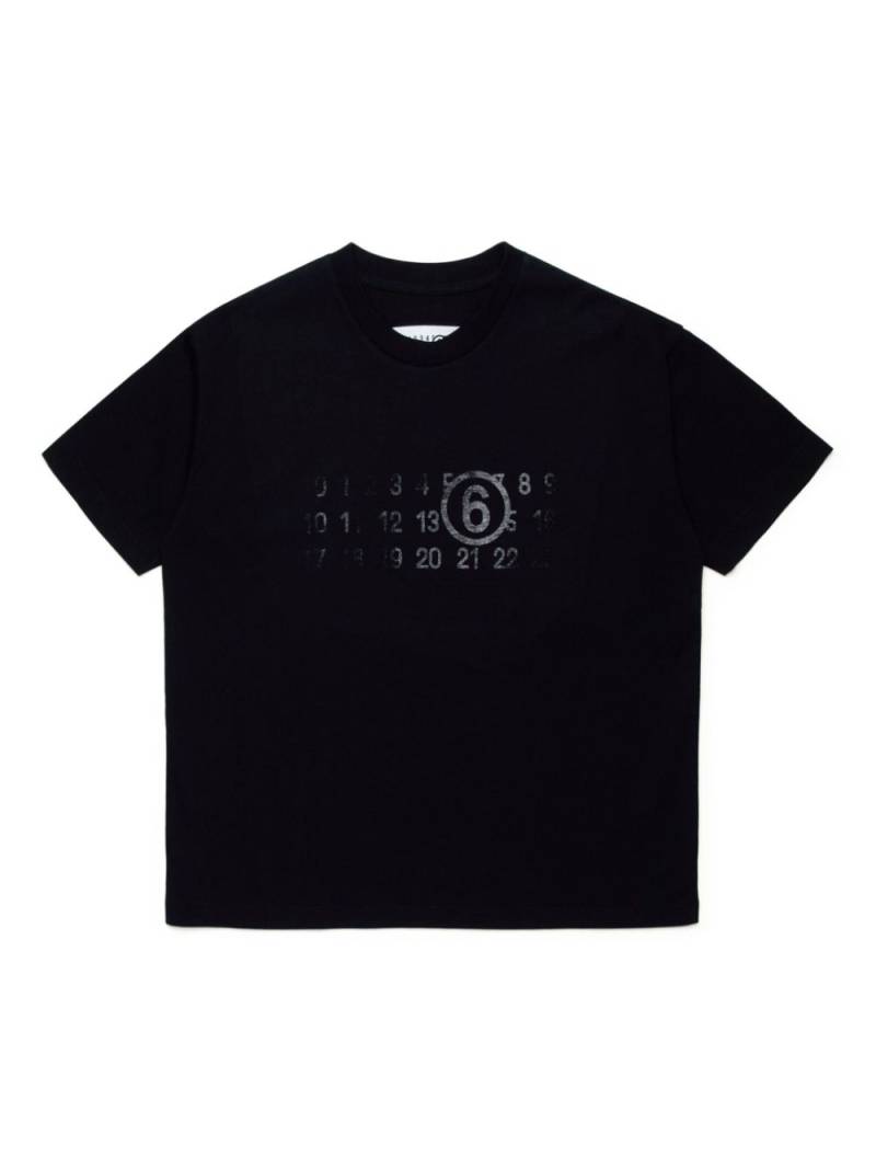 MM6 Maison Margiela Kids Numbers-print cotton T-shirt - Black von MM6 Maison Margiela Kids