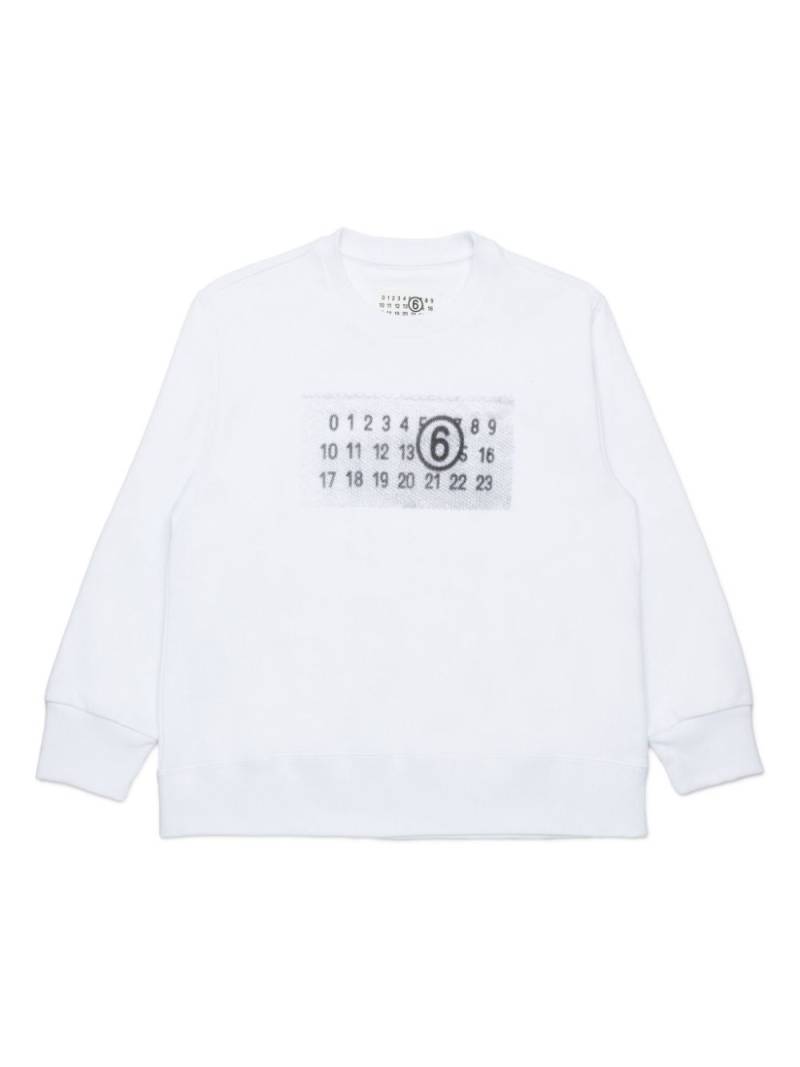 MM6 Maison Margiela Kids Numbers sweatshirt - White von MM6 Maison Margiela Kids