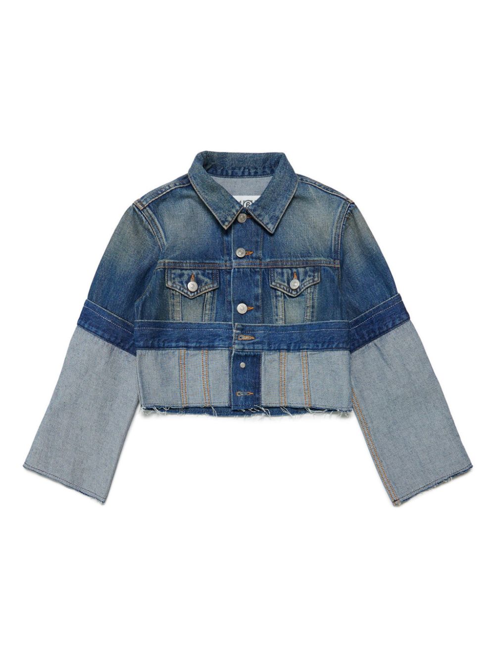 MM6 Maison Margiela Kids Re-cut shaded denim jacket - Blue von MM6 Maison Margiela Kids