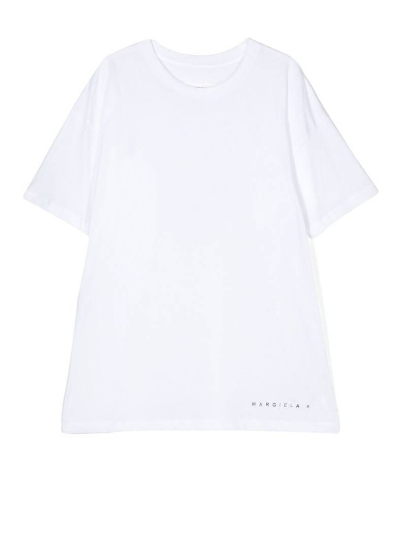 MM6 Maison Margiela Kids TEEN logo-print crew-neck T-shirt - White von MM6 Maison Margiela Kids