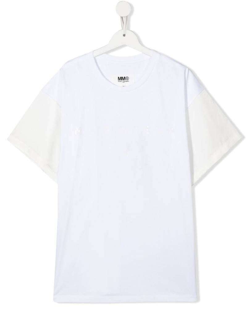 MM6 Maison Margiela Kids TEEN two-tone T-shirt - White von MM6 Maison Margiela Kids