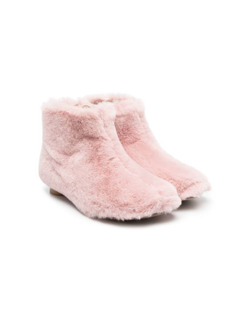 MM6 Maison Margiela Kids Tabi faux-fur ankle boots - Pink von MM6 Maison Margiela Kids