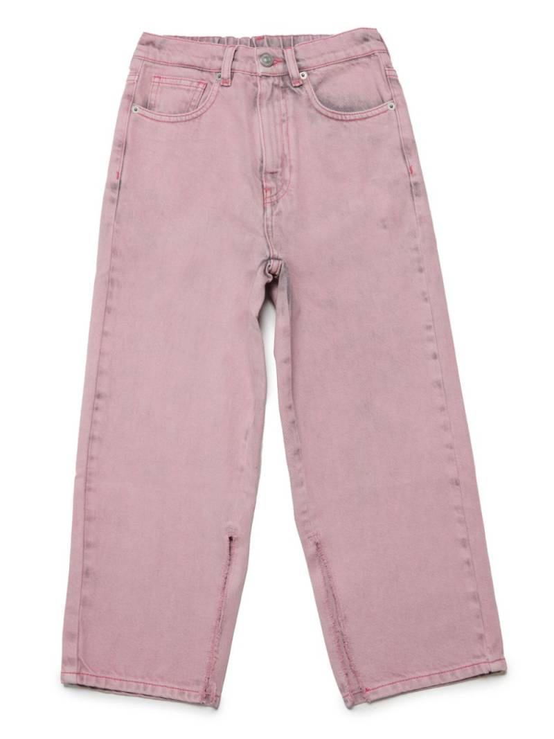 MM6 Maison Margiela Kids acid-wash wide-leg jeans - Pink von MM6 Maison Margiela Kids