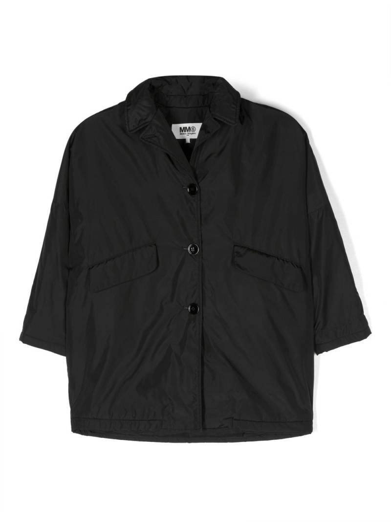 MM6 Maison Margiela Kids button-up cotton jacket - Black von MM6 Maison Margiela Kids