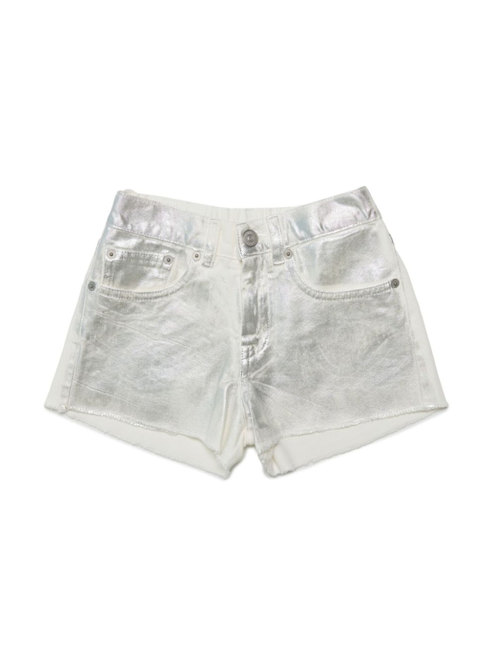 MM6 Maison Margiela Kids coated-finish cotton shorts - White von MM6 Maison Margiela Kids