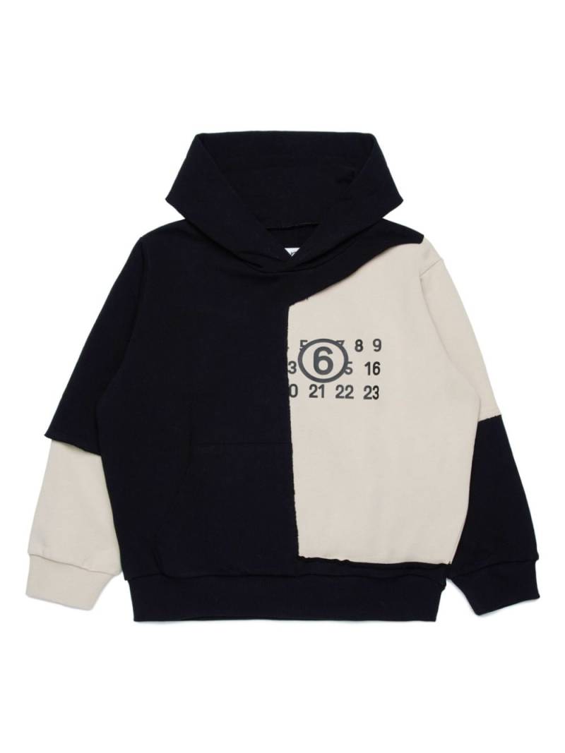 MM6 Maison Margiela Kids colour-block cotton hoodie - Black von MM6 Maison Margiela Kids