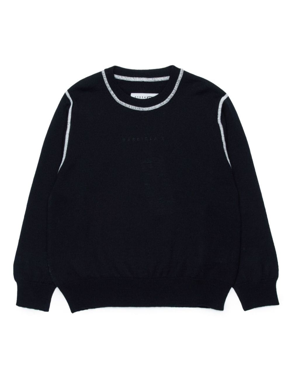 MM6 Maison Margiela Kids contrasting-stitching crew-neck jumper - Black von MM6 Maison Margiela Kids