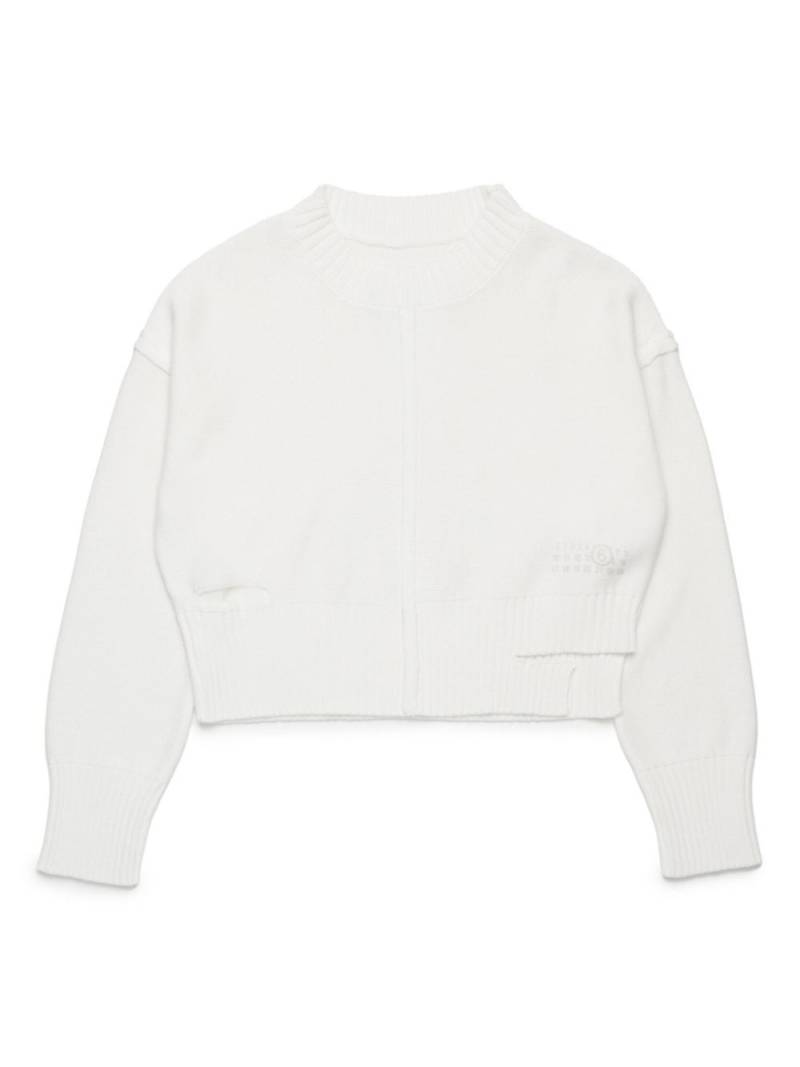 MM6 Maison Margiela Kids cut-out jumper - White von MM6 Maison Margiela Kids