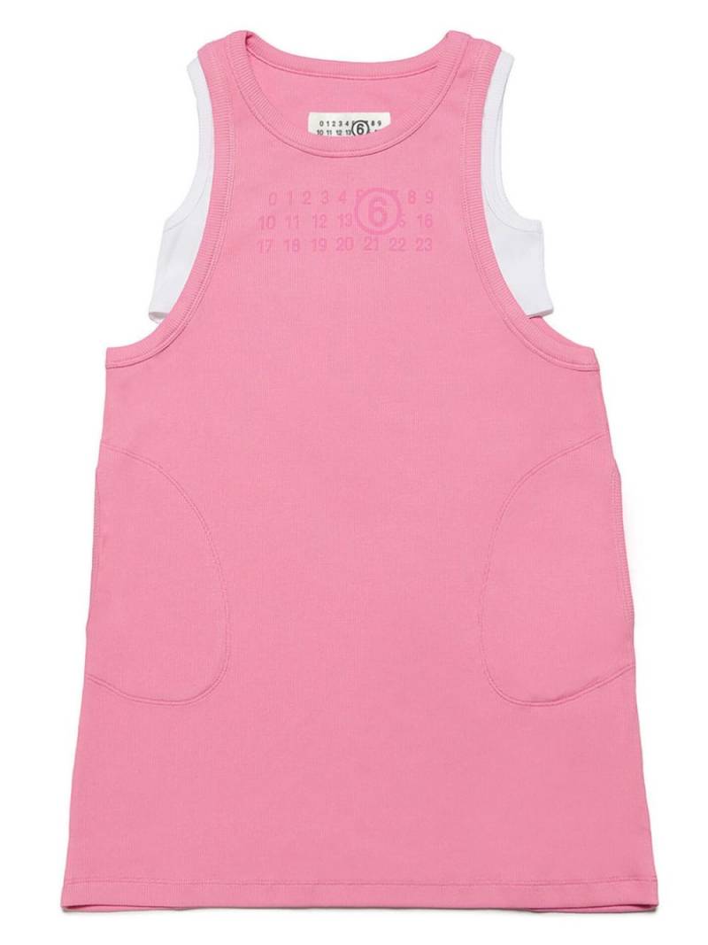 MM6 Maison Margiela Kids double-layer sleeveless dress - Pink von MM6 Maison Margiela Kids