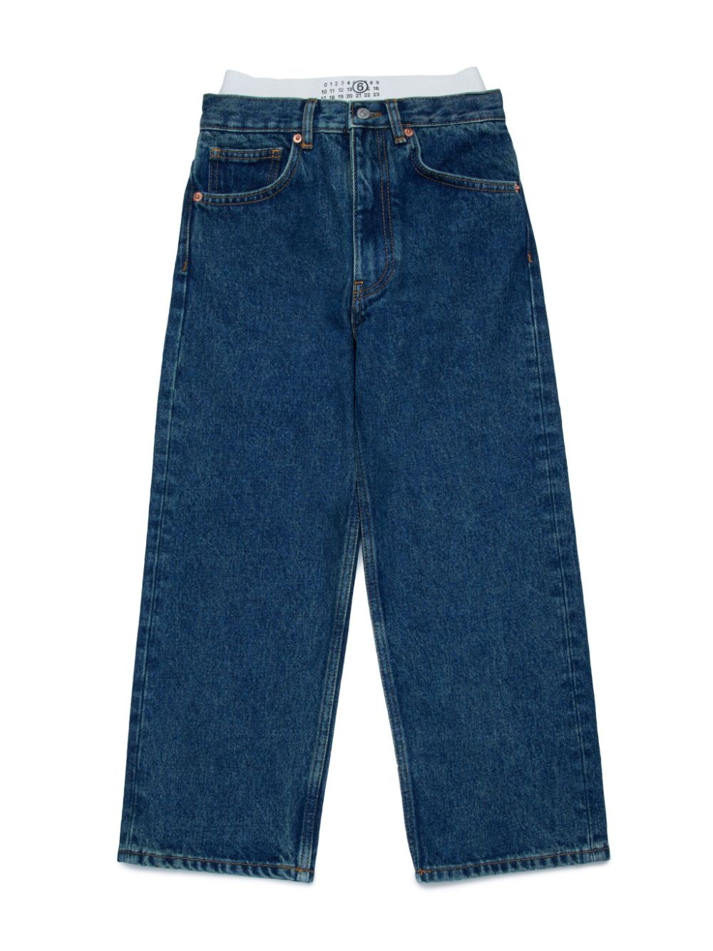 MM6 Maison Margiela Kids double-waistband wide-leg jeans - Blue von MM6 Maison Margiela Kids