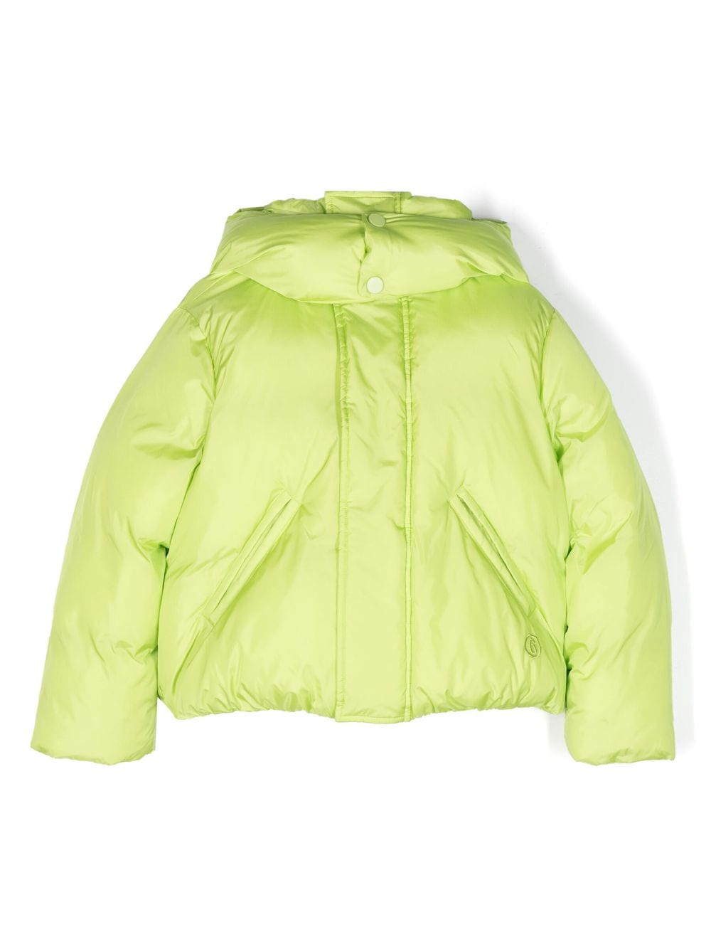 MM6 Maison Margiela Kids embroidered-logo hooded padded jacket - Green von MM6 Maison Margiela Kids