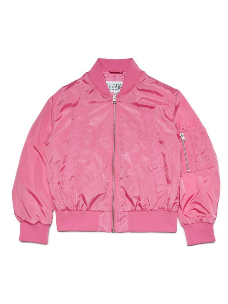 MM6 Maison Margiela Kids glossy lightweight bomber jacket - Pink von MM6 Maison Margiela Kids