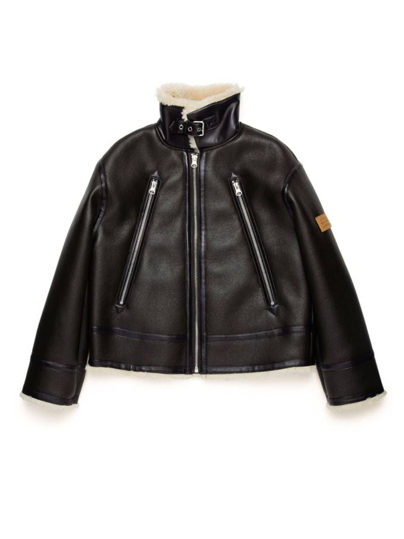 MM6 Maison Margiela Kids high collar aviator jacket - Black von MM6 Maison Margiela Kids