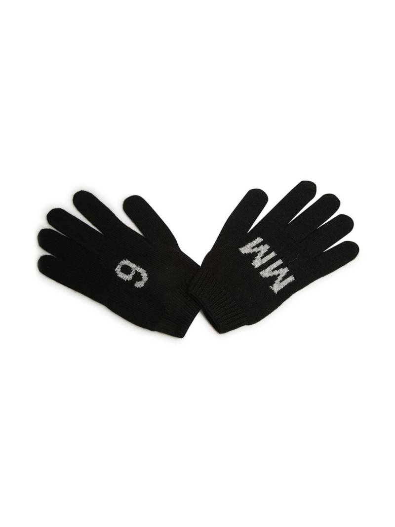 MM6 Maison Margiela Kids intarsia logo gloves - Black von MM6 Maison Margiela Kids