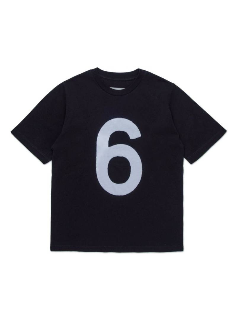 MM6 Maison Margiela Kids logo-appliqué cotton T-shirt - Black von MM6 Maison Margiela Kids