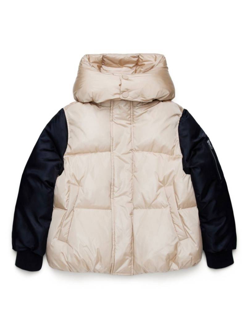 MM6 Maison Margiela Kids logo-appliqué two-tone puffer jacket - Black von MM6 Maison Margiela Kids