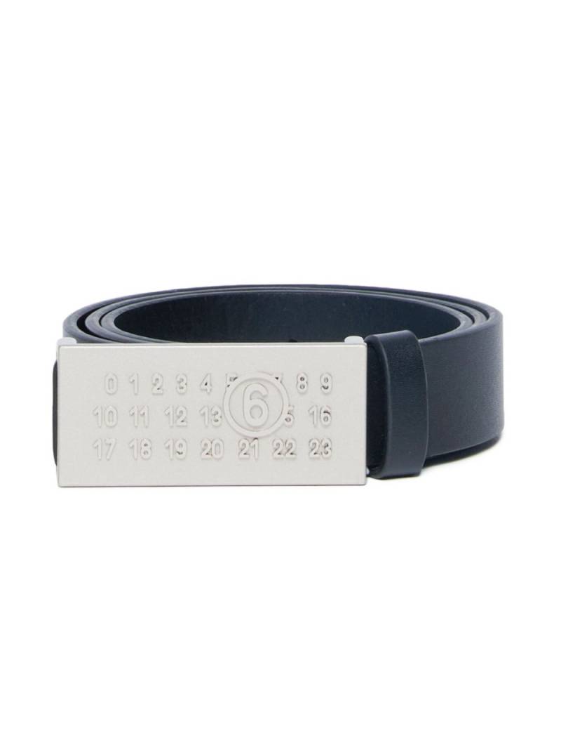 MM6 Maison Margiela Kids logo-buckle leather belt - Black von MM6 Maison Margiela Kids