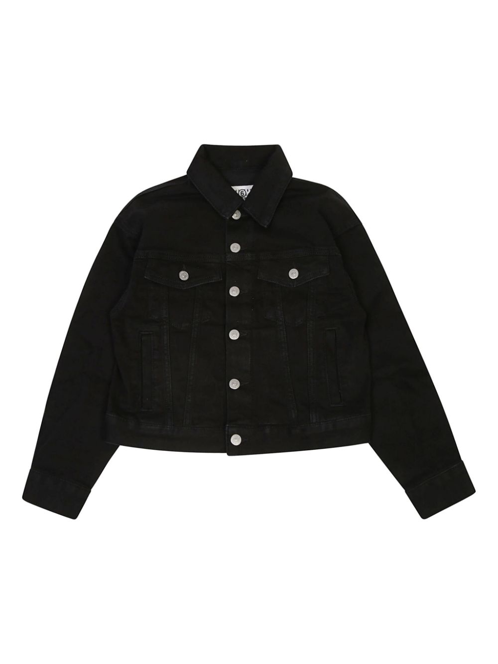 MM6 Maison Margiela Kids logo-embroidered denim jacket - Black von MM6 Maison Margiela Kids